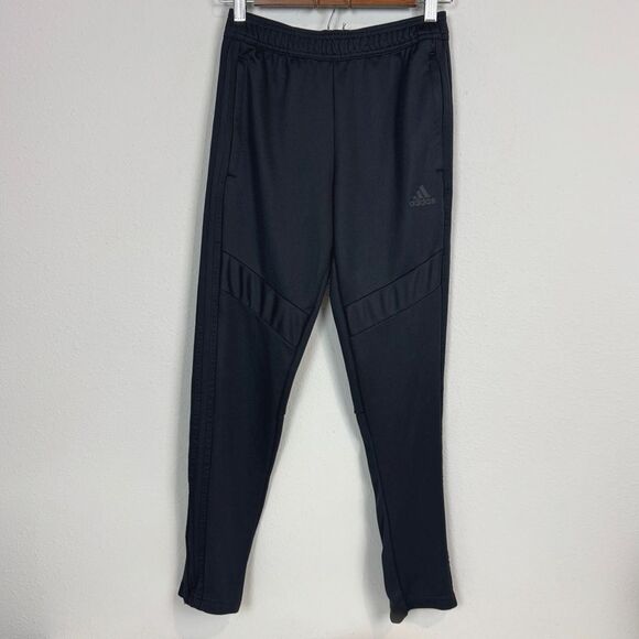 Adidas Black 3 Stripe Climacool Track Pants Youth M - Picture 1 of 8